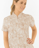 PURE GOLF Ellen Short Sleeve Zip Polo 036 Whitecap Whisper