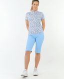 PURE GOLF Ellen Short Sleeve Zip Polo 036 Mirrored Moonstone