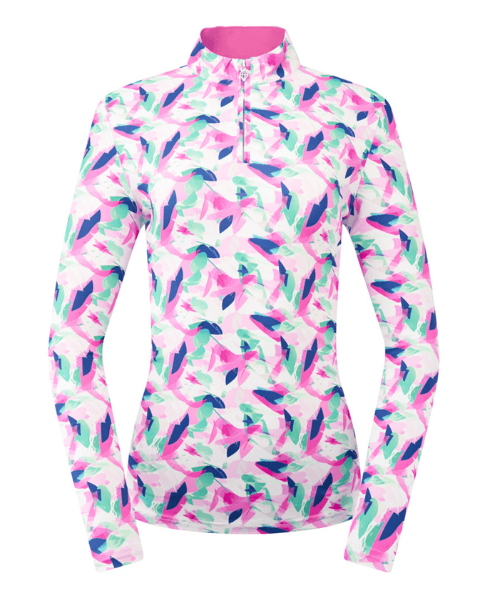 PURE GOLF Serenity Long Sleeve Polo 441 Portrait of Paradise