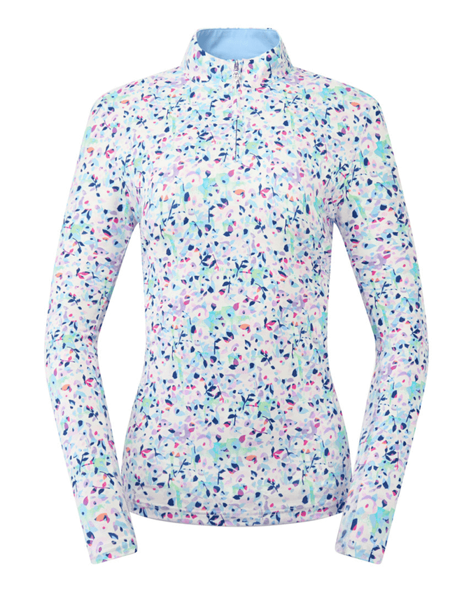 PURE GOLF Balance Long Sleeve Polo 445 Mirrored Moonstone