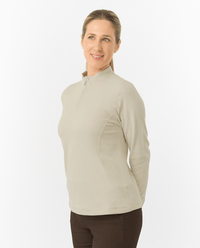 PURE GOLF Iris Super Soft Quarter Zip Winter Polo 007 Oyster