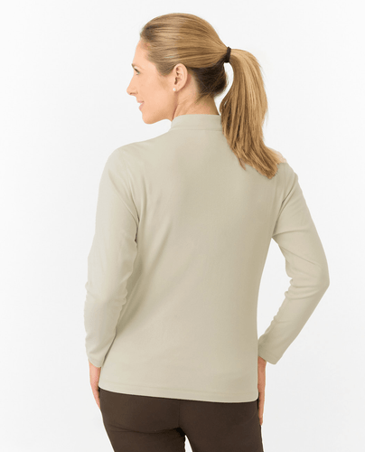 PURE GOLF Iris Super Soft Quarter Zip Winter Polo 007 Oyster