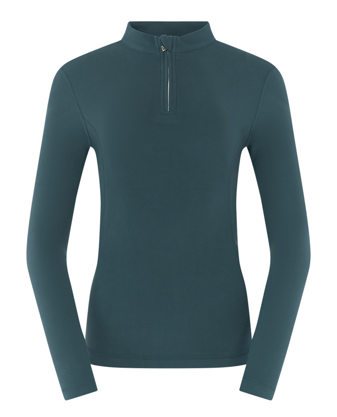 PURE GOLF Iris Super Soft Quarter Zip Winter Polo 007 Teal Ink