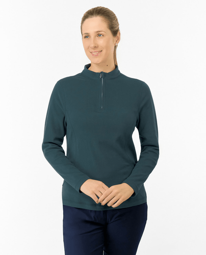 PURE GOLF Iris Super Soft Quarter Zip Winter Polo 007 Teal Ink