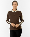 PURE GOLF Jane Long Sleeve Mid Layer 041 Cocoa Powder