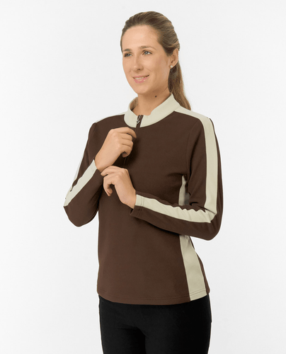 PURE GOLF Jane Long Sleeve Mid Layer 041 Cocoa Powder