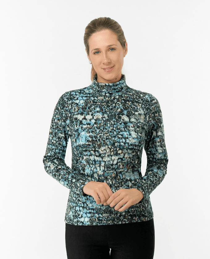 PURE GOLF Amy Roll Neck Top 101 Gilded Aspen