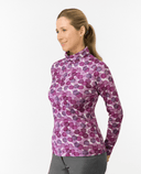 PURE GOLF Amy Roll Neck Top 101 Berry Bokeh