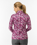PURE GOLF Amy Roll Neck Top 101 Berry Bokeh