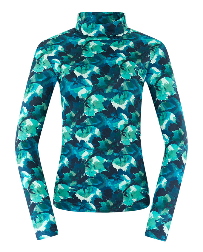PURE GOLF Amy Roll Neck Top 101 Leaf Lagoon