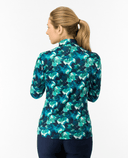 PURE GOLF Amy Roll Neck Top 101 Leaf Lagoon