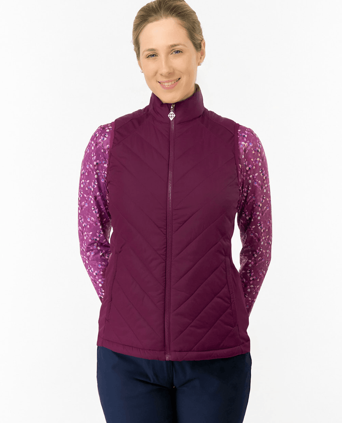 PURE GOLF Josie Stretch Panel Vest 413 Morello Cherry