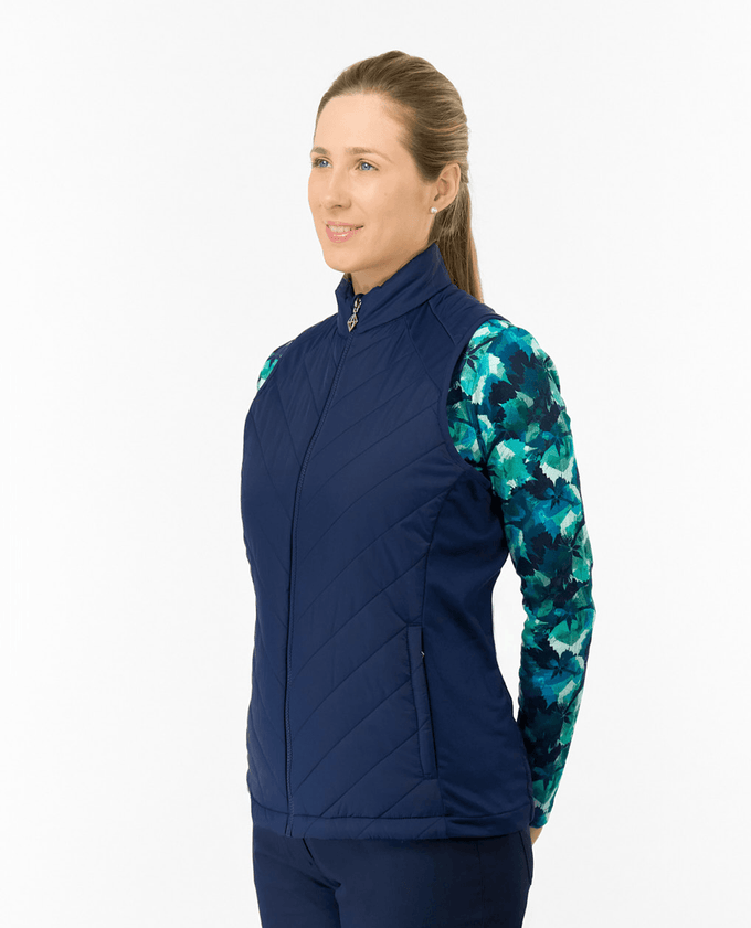 PURE GOLF Josie Stretch Panel Vest 413 Navy