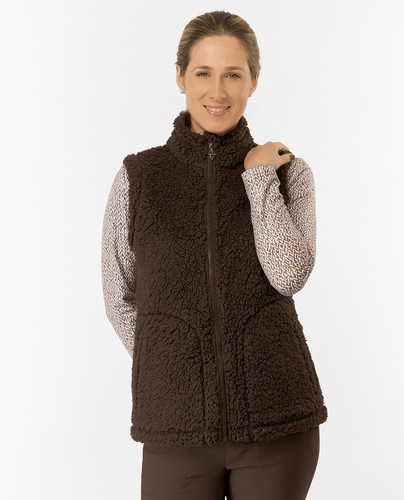 PURE GOLF Dolly Fleece Vest 422 Cocoa Powder
