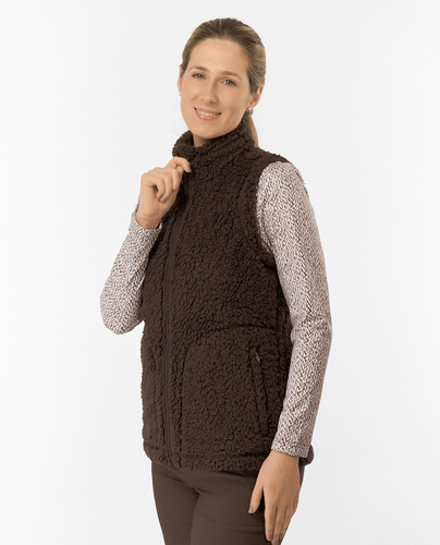 PURE GOLF Dolly Fleece Vest 422 Cocoa Powder