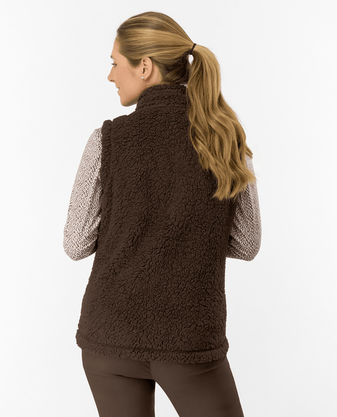 PURE GOLF Dolly Fleece Vest 422 Cocoa Powder
