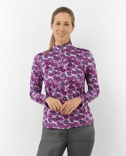 PURE GOLF Arusha Mid Layer 441 Berry Bokeh