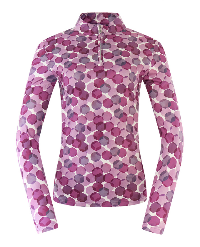PURE GOLF Arusha Mid Layer 441 Berry Bokeh