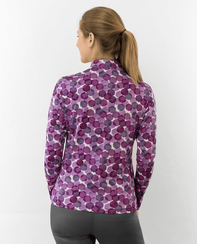 PURE GOLF Arusha Mid Layer 441 Berry Bokeh
