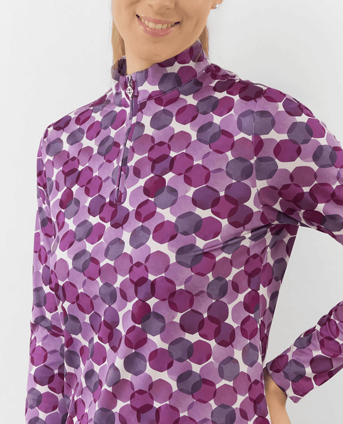PURE GOLF Arusha Mid Layer 441 Berry Bokeh