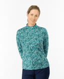 PURE GOLF Arusha Mid Layer 441 Teal Crosshatch