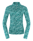 PURE GOLF Arusha Mid Layer 441 Teal Crosshatch