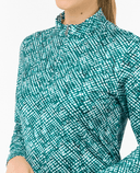 PURE GOLF Arusha Mid Layer 441 Teal Crosshatch