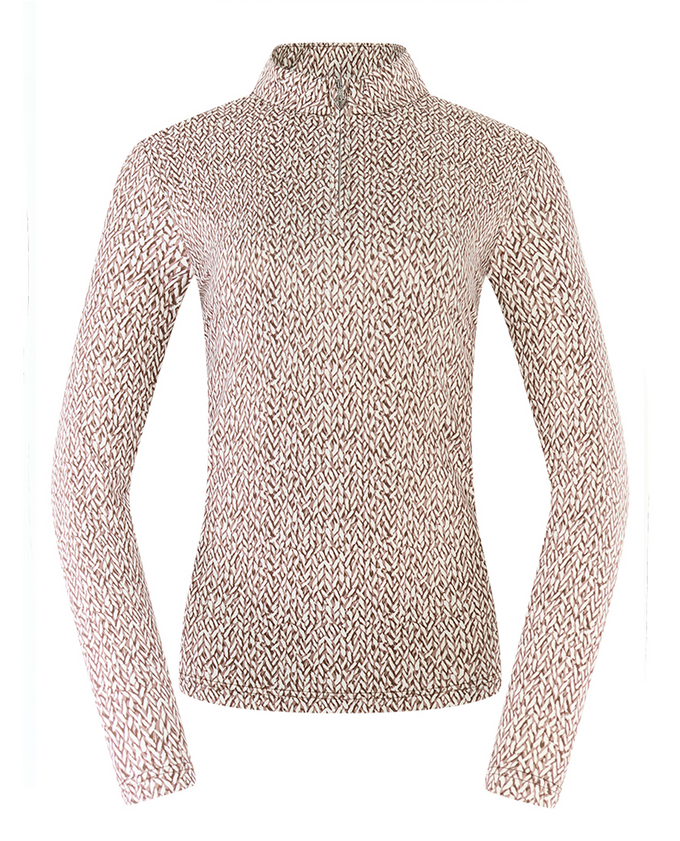 PURE GOLF Arusha Mid Layer 441 Cocoa Weave