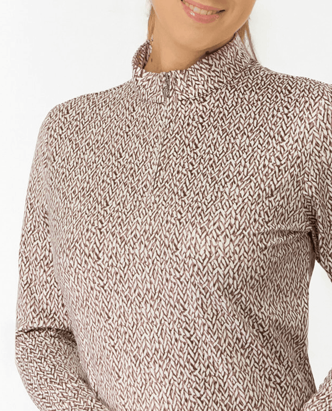 PURE GOLF Arusha Mid Layer 441 Cocoa Weave