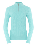 PURE GOLF Sorrell Margot Knit Quarter Zip Lined Jumper 506 Retro Blue