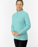 PURE GOLF Sorrell Margot Knit Quarter Zip Lined Jumper 506 Retro Blue