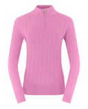 PURE GOLF Sorrell Margot Knit Quarter Zip Lined Jumper 506 Pop Pink
