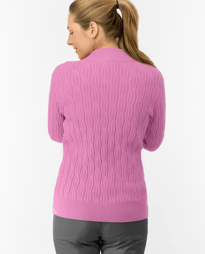 PURE GOLF Sorrell Margot Knit Quarter Zip Lined Jumper 506 Pop Pink