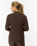 PURE GOLF Sorrell Margot Knit Quarter Zip Lined Jumper 506 Cocoa Powder