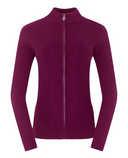 PURE GOLF Sophia Elena Knit Lined Cardigan 510 Morello Cherry