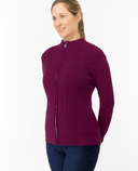 PURE GOLF Sophia Elena Knit Lined Cardigan 510 Morello Cherry