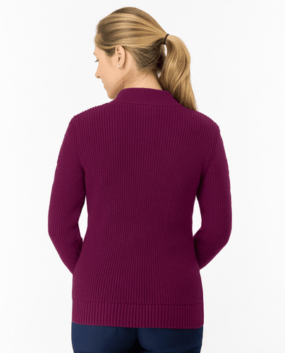 PURE GOLF Sophia Elena Knit Lined Cardigan 510 Morello Cherry