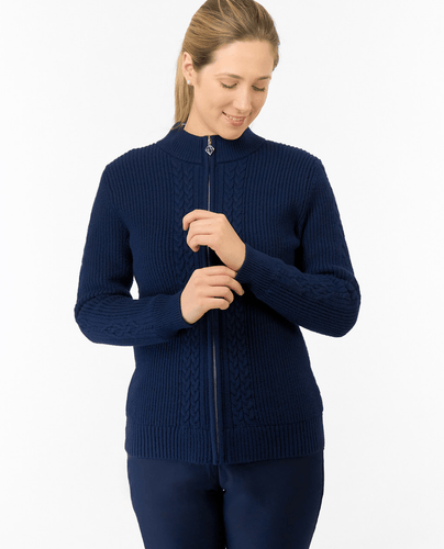 PURE GOLF Sophia Elena Knit Lined Cardigan 510 Navy