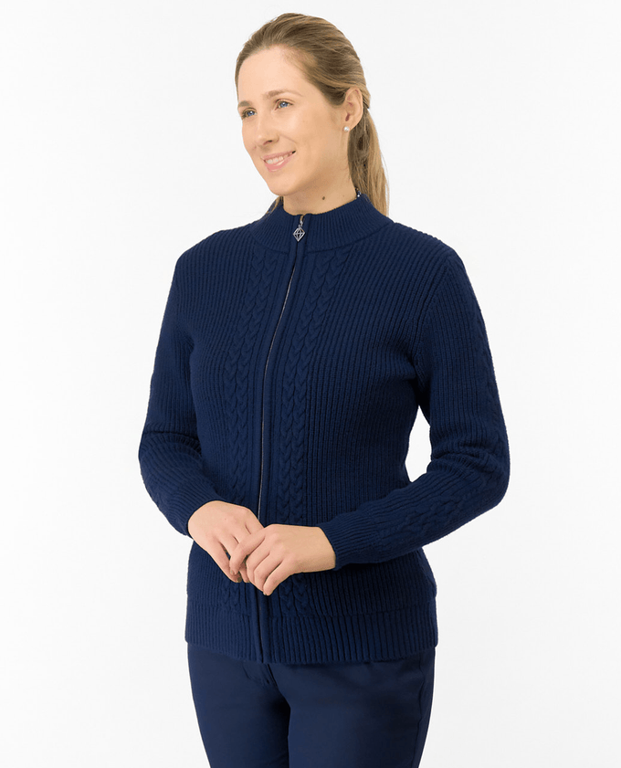 PURE GOLF Sophia Elena Knit Lined Cardigan 510 Navy