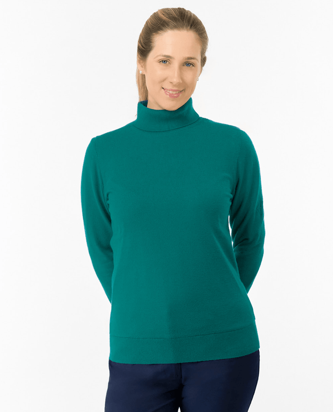 PURE GOLF Sarah Roll Neck With Faux Fur Lining 521 Deep Teal