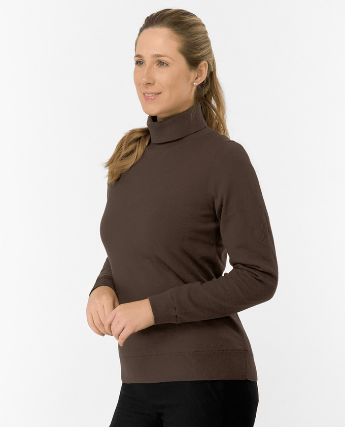 PURE GOLF Sarah Roll Neck With Faux Fur Lining 521 Cocoa Powder