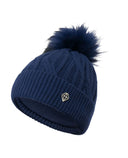 PURE GOLF Greta Margot Knit Waterproof Lined Bobble Hat 607 Navy
