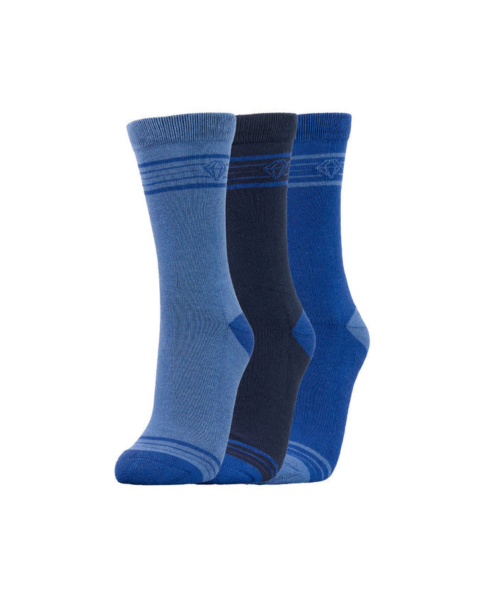 PURE GOLF 3 Pack Tricia Crew Winter Socks Navy