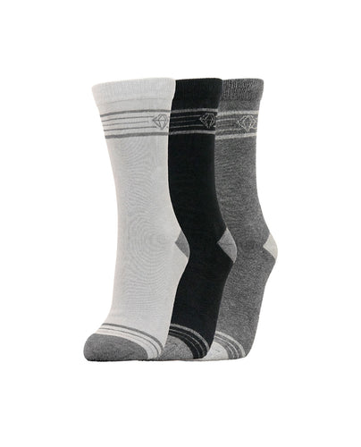 PURE GOLF 3 Pack Tricia Crew Winter Socks Black