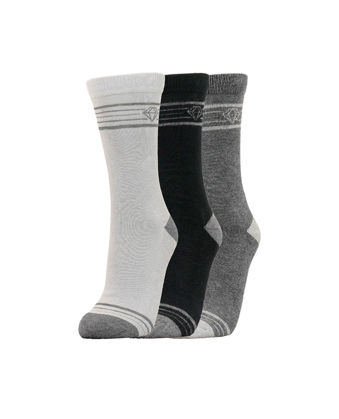 PURE GOLF 3 Pack Tricia Crew Winter Socks Black