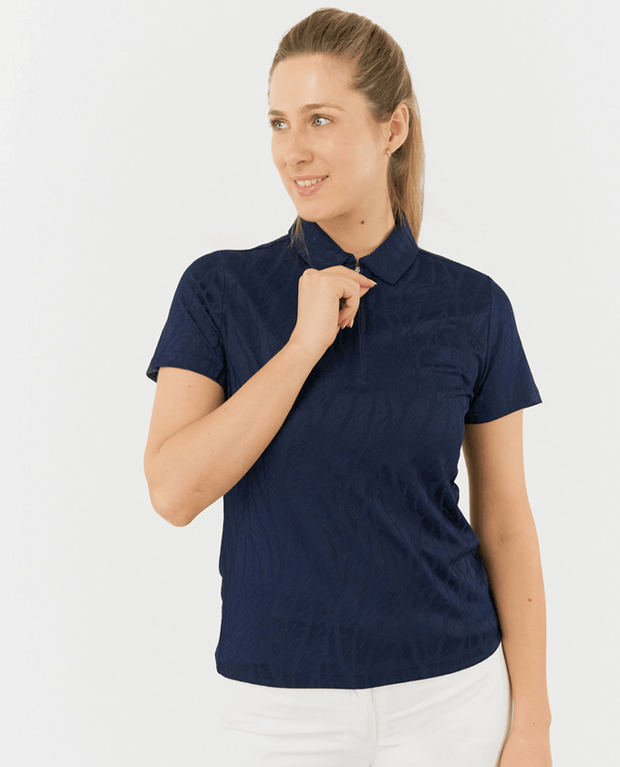 PURE GOLF Freya Short Sleeve Polo 077 Navy