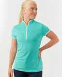 PURE GOLF Bloom2 Cap Sleeve Polo 030 Ocean Blue