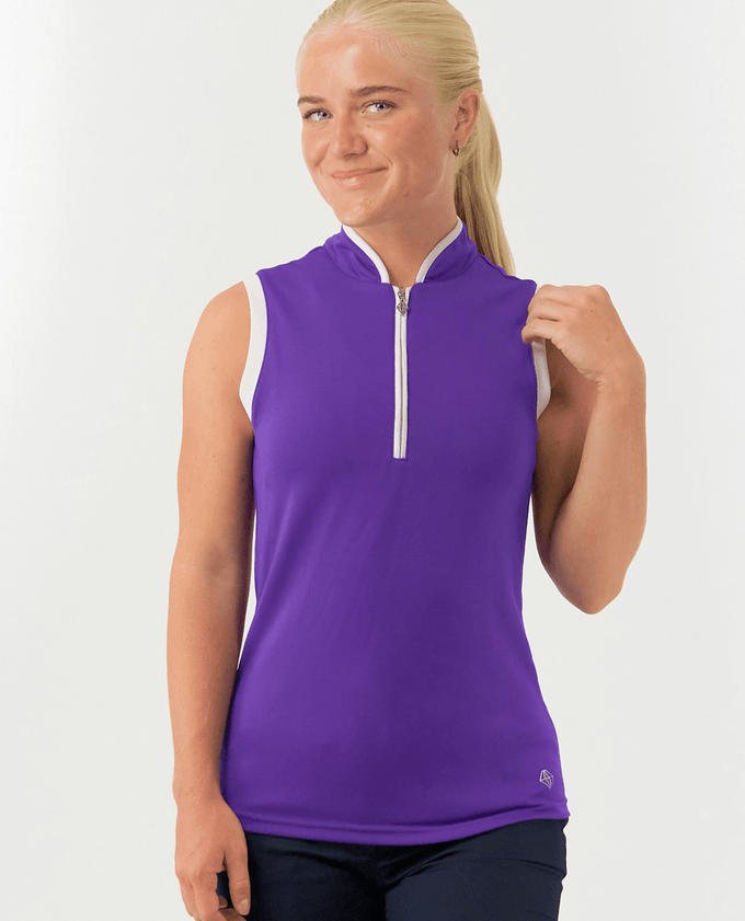 PURE GOLF Bloom Sleeveless Polo 013 Purple