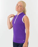 PURE GOLF Bloom Sleeveless Polo 013 Purple