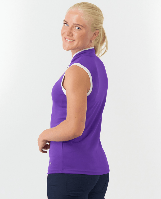 PURE GOLF Bloom Sleeveless Polo 013 Purple